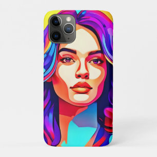 Case-Mate iPhone Case Vibrant visage de femme colorée dans l'expression