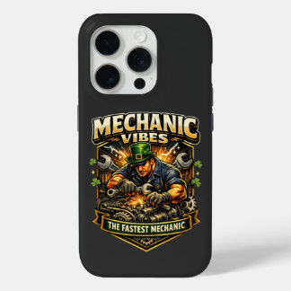 Coque iPhone 15 Pro Vibrations Épiques de Mécanicien – Garage de Mécan