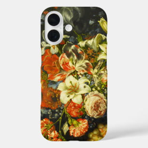 Coques iPhone 16 Vie morte avec fleurs et fruits