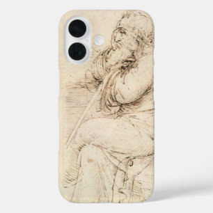 Coques iPhone 16 Vieil Homme et Esquisse d'eau de Léonard de Vinci