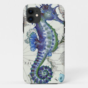 Coque Case-Mate Pour iPhone Vieille carte d'hippocampe