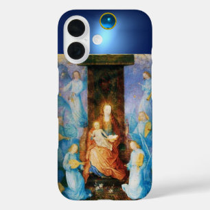 Coques iPhone 16 VIERGE AVEC CONCERT ENFANT D'ANGES, Pierre Bleue