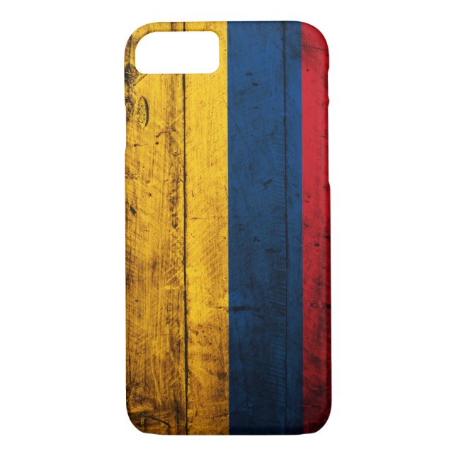 Coques Case-Mate iPhone Vieux drapeau en bois de la Colombie (Dos)