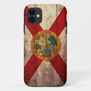 Coques Pour iPhone Vieux drapeau en bois de la Floride ;