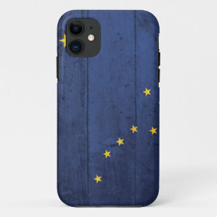 Coque Case-Mate Pour iPhone Vieux drapeau en bois de l'Alaska