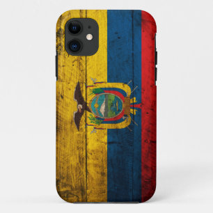 Coques Pour iPhone Vieux drapeau en bois de l'Equateur