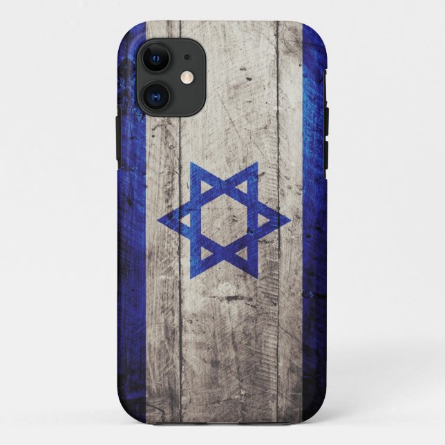 Coques Case-Mate iPhone Vieux drapeau en bois de l'Israël (Dos)