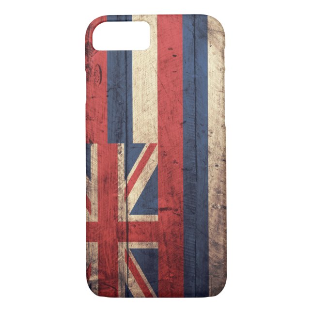 Coques Case-Mate iPhone Vieux drapeau en bois d'Hawaï ; (Dos)