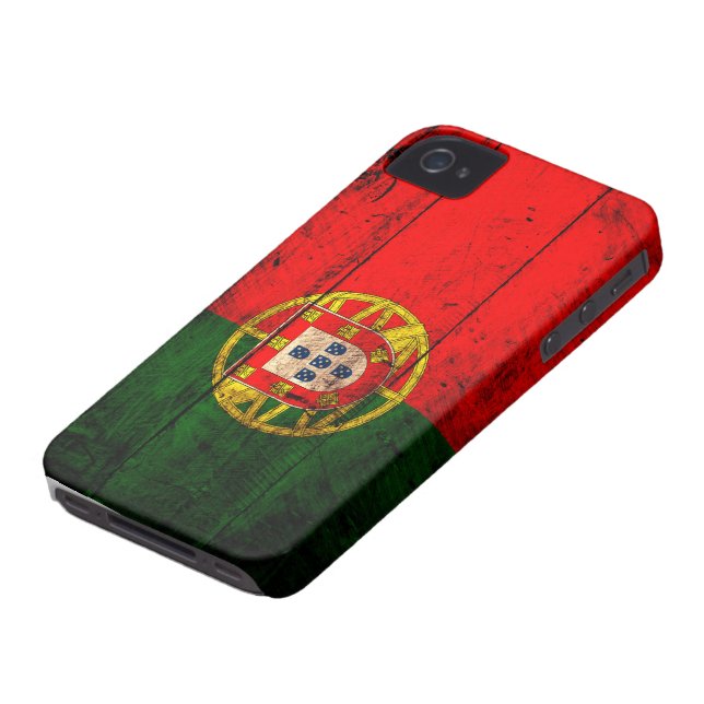 Coques Case-Mate iPhone Vieux drapeau en bois du Portugal (Bas)