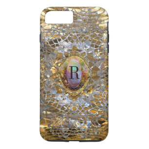 Coque iPhone 7 Plus Vieux monogramme chic vintage de Hollywood plus
