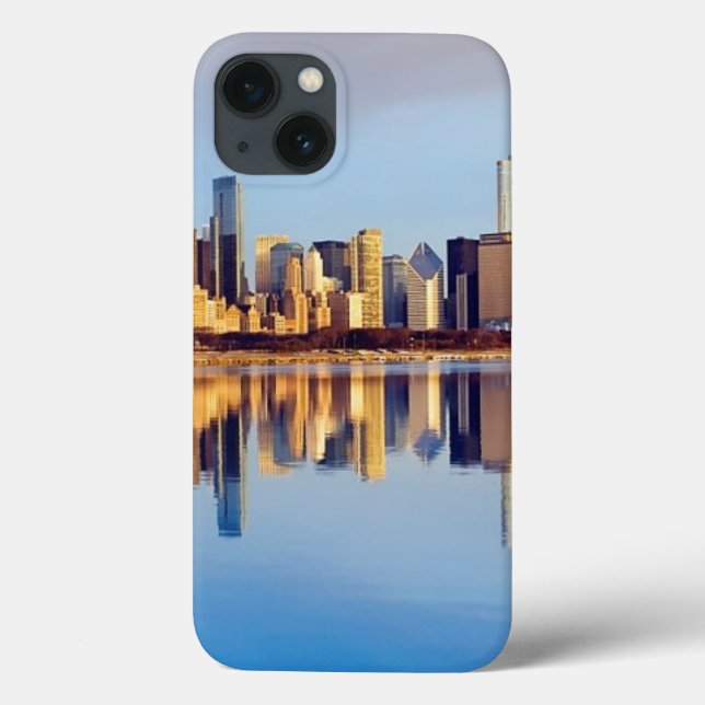 Coques Case-Mate iPhone View of Chicago skyline with reflection (Verso)