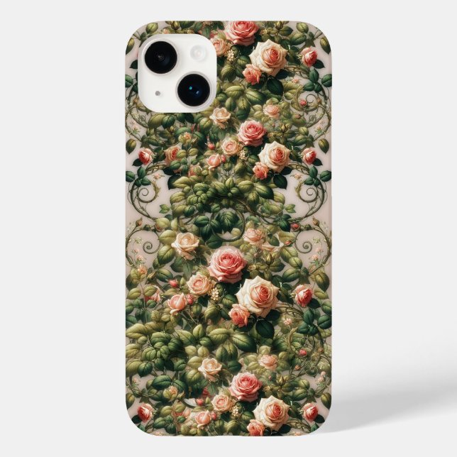 Coques Case-Mate iPhone Vignes de roses roses florales Shabby Chic (Verso)
