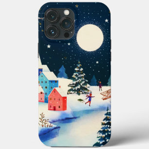 Case-Mate iPhone Case Village de neige bleu d'hiver