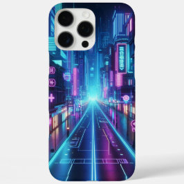 Coques iPhone 16 Pro Max ville futuriste de néon