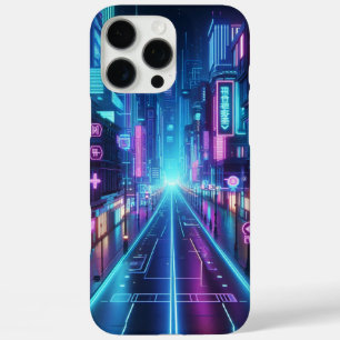 Coques iPhone 16 Pro Max ville futuriste de néon