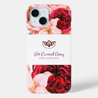 Coque Pour iPhone 15 Vin de Bourgogne Sangria Forêt Vert Flore Designs