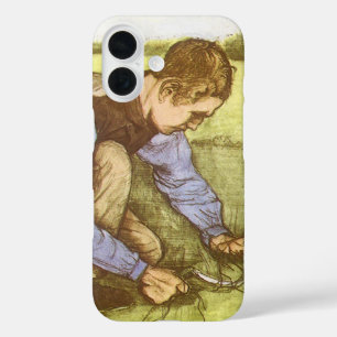 Coques iPhone 16 Vincent van Gogh - Garçon coupant l'herbe avec la 