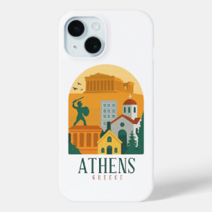 Coque Pour iPhone 15 Vintage Athènes Grèce Voyage - Parthenon