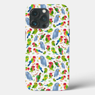 Case-Mate iPhone Case Vintage Birds Motif, Colorful parakeet motif