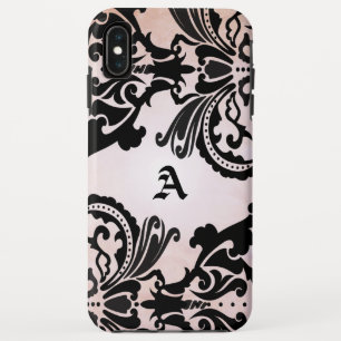 Coque Pour iPhone XS Max Vintage Black Rose Damask Personnalisé iPhone