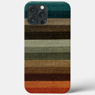 iPhone 13 Pro Max Case Vintage Chaud Automne Motif rayé, Tons Terre