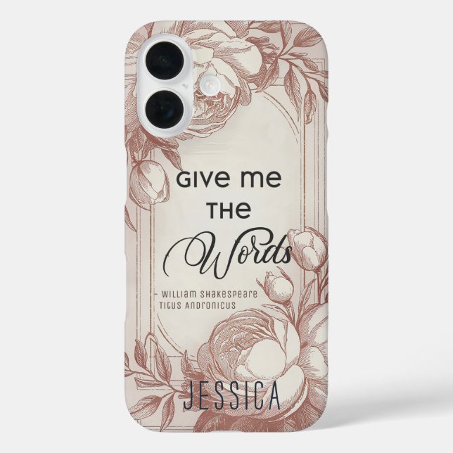 Coques Case-Mate iPhone Vintage Chic Elegant Blush Rose Floral Citation (Verso)