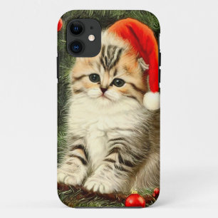 Case-Mate iPhone Case Vintage Christmas Kitten