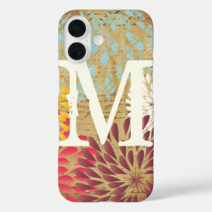 Coques iPhone 16 Vintage Emphasis Moderne Fleur Monogramme Galaxie