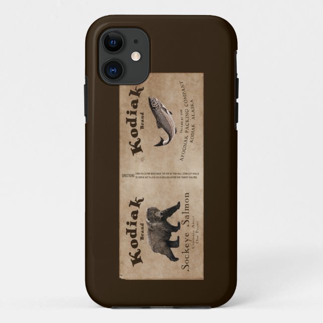 Coques Case-Mate iPhone Vintage Étiquette Saumon Kodiak (Dos)