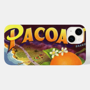Coque Pour iPhone 14 Vintage Fruit Crate Art Étiquette, Oranges Pacoast