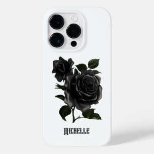 Coque Pour iPhone 14 Pro Vintage gothique noir Rose
