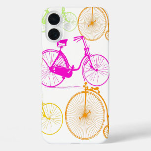 Coques iPhone 16 Plus Vintage moderne Vélo couleur brillante Motif néon