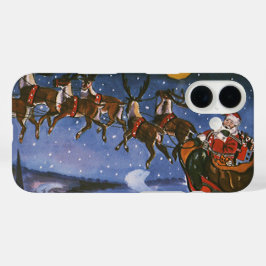 Coques iPhone 16 Vintage Noël Le Père Noël Volant Son Sommeil