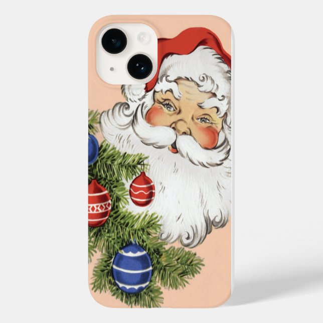 Coques Case-Mate iPhone Vintage Noël Père Noël avec Arbre (Verso)