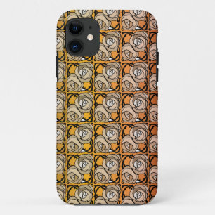 Coques Pour iPhone Vintage noir et or Rose motif floral