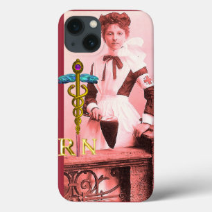 iPhone 13 Case VINTAGE NURSE et Gold Caduceus
