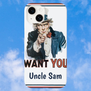 Coque Pour iPhone 15 Vintage Oncle Sam patriotique Je VEUX VOUS