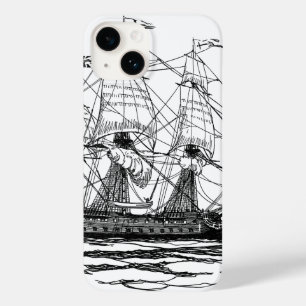 Coques Pour iPhone Vintage Pirates Galleon, croquis d'un navire à 74