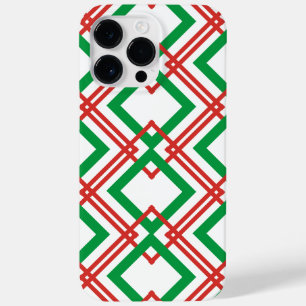 Coque Pour Pour iPhone 14 Pro Max Vintage rayé rouge et vert