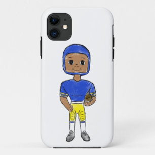 Case-Mate iPhone Case vintage retro joueur de football bleu jaune simple