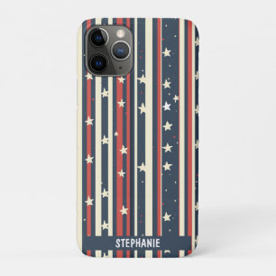 Case-Mate iPhone Case Vintage rouge, blanc et bleu avec étoiles (2)
