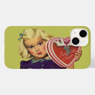 Coque Pour iPhone 14 Vintage Saint Valentin, Fille au chocolat