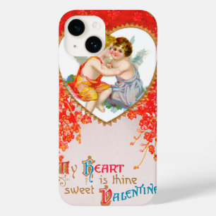 Coque Pour iPhone 14 Vintage Saint Valentin victorienne, Cherubs in Hea