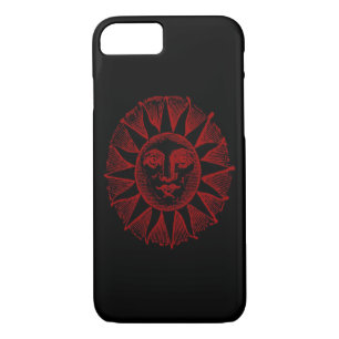 Case-Mate iPhone Case Vintage Sun Engraving Rouge et Noir