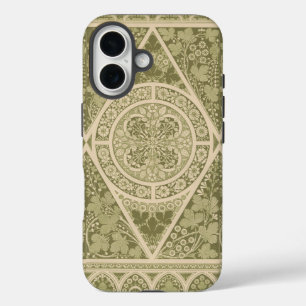 Coques iPhone 16 Vintage vert Art Nouveau motif floral