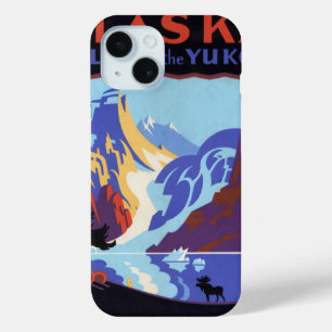 Coque Pour iPhone 15 Vintage voyage, Atlin et Yukon, Alaska