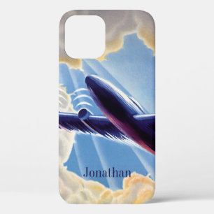 Case-Mate iPhone Case Vintage voyage, avion volant dans les nuages dans