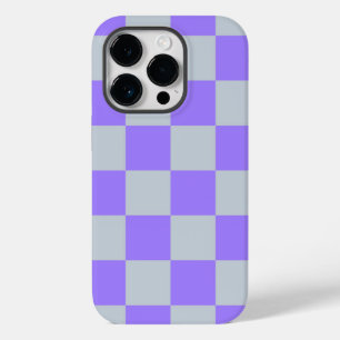Coque Pour iPhone 14 Pro Violet À damiers En vichy Motif