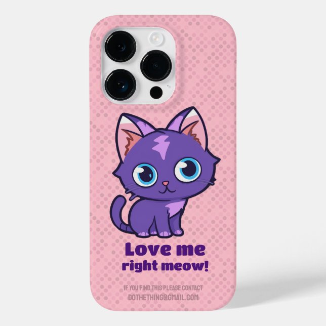 Coques Case-Mate iPhone Violet Anime Chat Vector Art Rose (Verso)