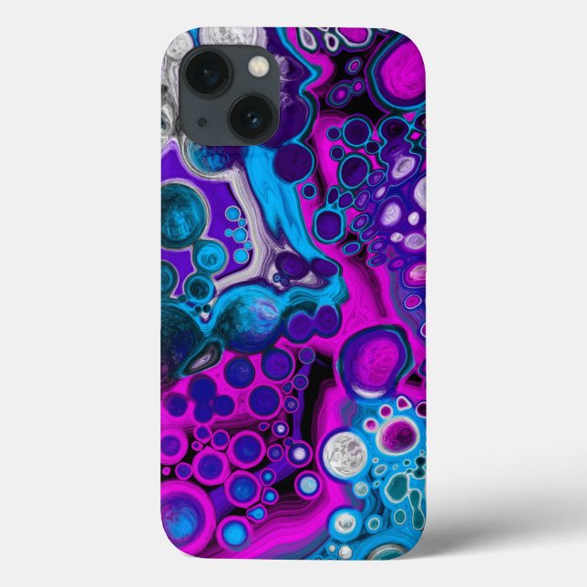 Coques Case-Mate iPhone Violet, bleu moderne Abstrait Fluid Art Cellule de (Verso)